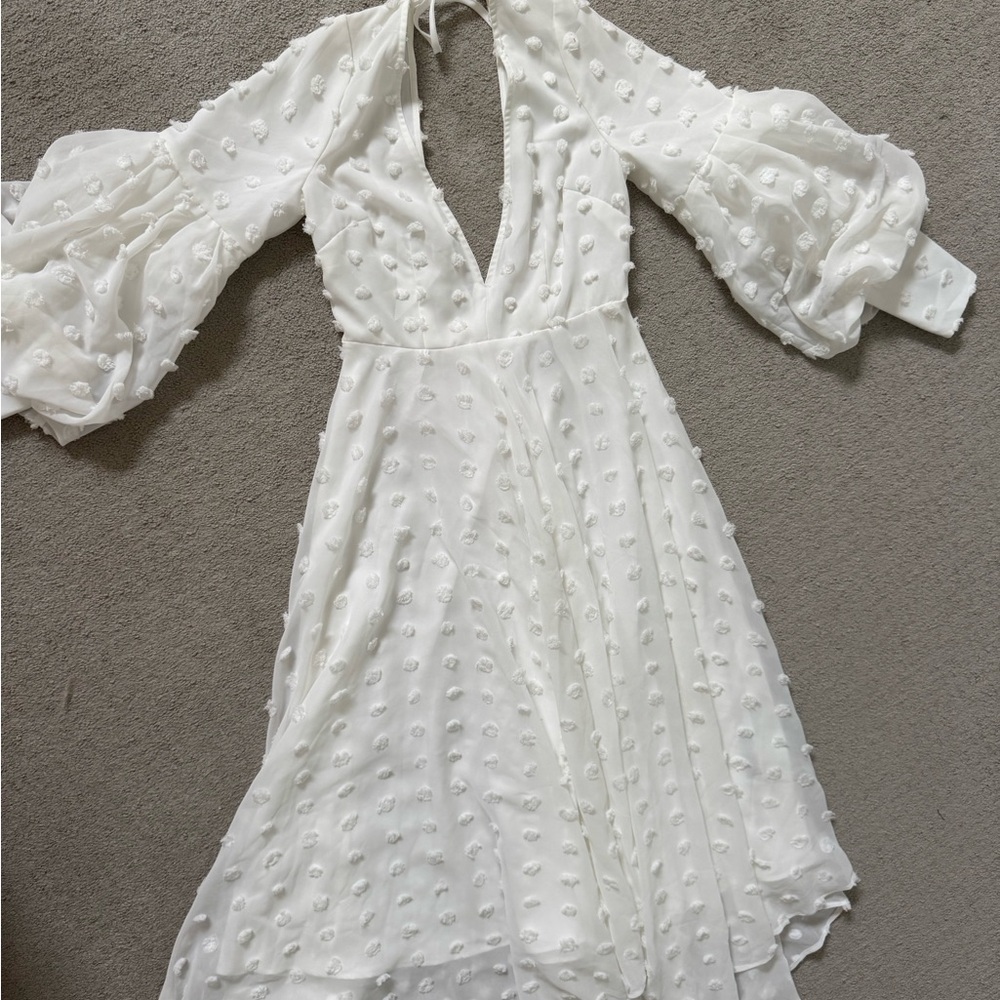 White flowy midi dress